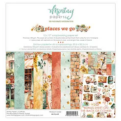 Набор бумаги 30х30 см " Places We Go", 12 листов (Mintay)