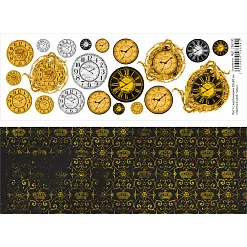 Лист с картинками 10х30 см "Элитный клуб. Часы" (ScrapMania)