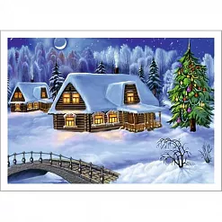 Тканевая карточка "Волшебная зима. Зимний вечер" (ScrapMania)