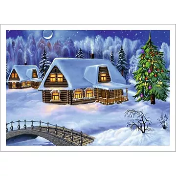 Тканевая карточка "Волшебная зима. Зимний вечер" (ScrapMania)