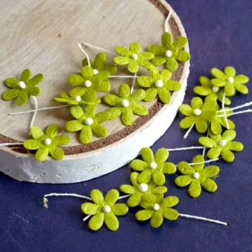 Набор маленьких цветов "Зеленые", 20 шт (Craft)