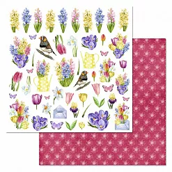 Набор бумаги 30,5х30,5 см "Время тюльпанов", 12 листов (ScrapMania)