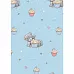 Отрез ткани 50х55 см "Me to you. Капкейк и мишка. Голубой" (Peppy)