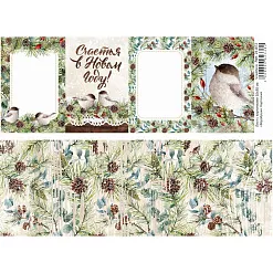 Лист с картинками 10х30 см "Воробушки. Карточки" (ScrapMania)