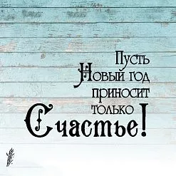Штамп "Пусть Новый год приносит счастье", 4,8х3,3 см (Креатив)