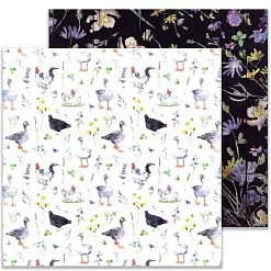 Бумага 20х20 см "Деревенское утро. Птицы" (ScrapbookDesigns)
