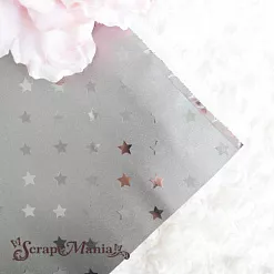 Отрез экокожи 30х69 см "Текстурный. Звезды графитовые"