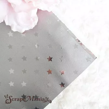 Отрез экокожи 30х69 см "Текстурный. Звезды графитовые"