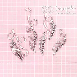 Чипборд "Перья. Бохо 2", 3х10,5 см (Scrapiki)