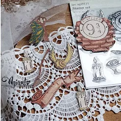 Штамп "Школа магии 3", 6,5х1,9 см (AgiArt)