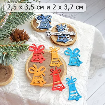 Нож "Новогодние игрушки. Колокольчики", 2,5х3,5 см (ScrapMania)