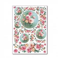 Отрез фетра 50х70 см "Розы", 1 мм (Stamperia)