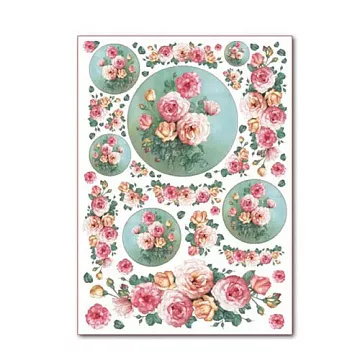 Отрез фетра 50х70 см "Розы", 1 мм (Stamperia)