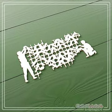 Чипборд "Современная армия. Бойцы с маскировочной сеткой 2", 3,6х7,6 см (СкрапМагия)