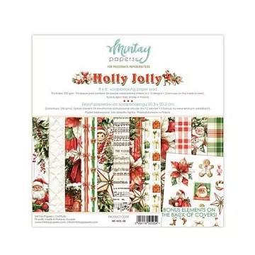 Набор бумаги 20х20 см "Holly Jolly", 24 листа (Mintay) Набор бумаги 20х20 см "Holly Jolly", 24 листа (Mintay)