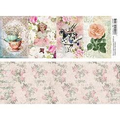 Лист с картинками 10х30 см "Карточки. Винтаж" (ScrapMania)