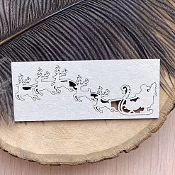 Чипборд "Дед мороз с оленями", 9,7х2,5 см (LeoMammy)