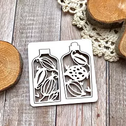Чипборд "Ботаника. Баночки", 5,4х2,8 см (Белый кот)