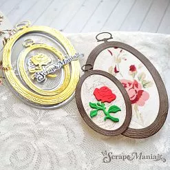 Нож "Пяльцы. Овальные с розой", 6,5х11 см (ScrapMania)