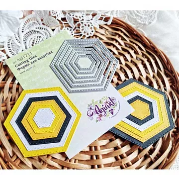 Нож "Шестиугольники с прострочкой", 9х7,8 см (AgiArt)