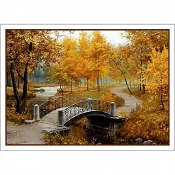 Тканевая карточка "Осенние пейзажи. Мостик" (ScrapMania)