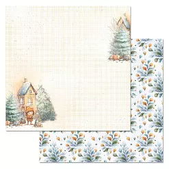 Набор бумаги 30,5х30,5 см "Снежинки-мандаринки", 12 листов (ScrapMania)