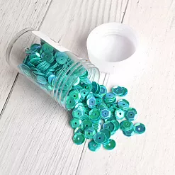 Набор круглых граненых пайеток "Бирюзовый" Набор круглых граненых пайеток "Бирюзовый"