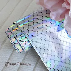 Отрез экокожи 30х69 см "Текстурный. Дракон стальная голография" (Pty Италия) Отрез экокожи 30х69 см "Текстурный. Дракон стальная голография" (Pty Италия)