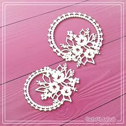Чипборд "Круглые ажурные рамки с цветами", 4,6х6 см (СкрапМагия)