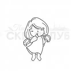 Штамп "Задумчивая девочка (Скрапклуб) Штамп "Задумчивая девочка (Скрапклуб)