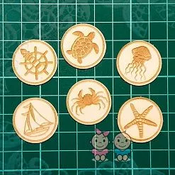 Чипборд "Фишки. Морские", 2,5 см (Scrapiki)
