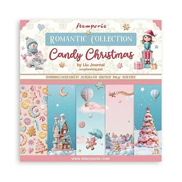 Набор бумаги 20х20 см "Candy Christmas", 10 листов (Stamperia) Набор бумаги 20х20 см "Candy Christmas", 10 листов (Stamperia)