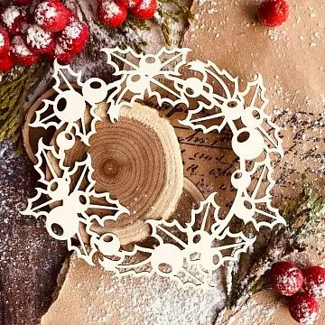 Чипборд "Рамка. Новогодний этюд", 9,5х8,3 см (WoodHome)