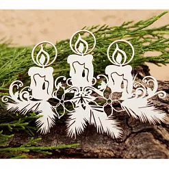 Чипборд "Новогодние свечи", 9,5х6,5 см (LeoMammy)