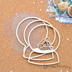 Шейкер "Дачный Новый Год. Снежный шар с домом большой", 8,1х10,4 см (ScrapMania)