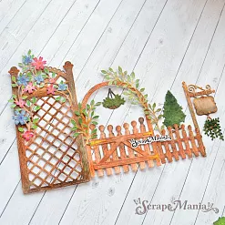 Нож "Усадьба. Веточка с цветочками", 3,5х9 см (ScrapMania)