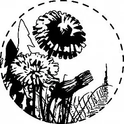 Штамп "Круг с одуванчиками" (Скрапклуб)