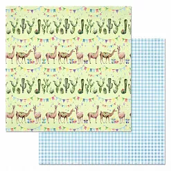 Набор бумаги 30,5х30,5 см "Ламы", 12 листов (ScrapMania)
