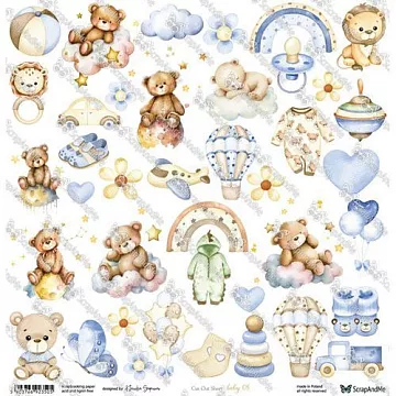 Бумага 30х30 см "Oh, Baby. Baby 08" (ScrapAndMe)