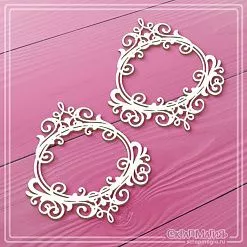 Чипборд "Овальные рамки с завитками 7", 6,4х6,9 см (СкрапМагия)