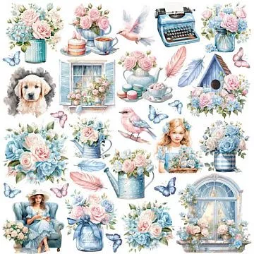 Бумага 30х30 см "Бескрайняя лазурь. Лист для вырезания. Обложка" (Scrapodelie)