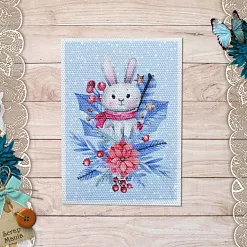 Тканевая карточка "Снеговички. Зайка" (ScrapMania)