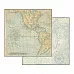 Бумага 30х30 см "Voyages Fantastiques. Map" (Stamperia)