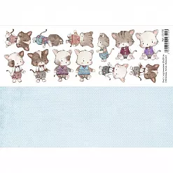 Лист с картинками 10х30 см "Непоседы. Котик. Мальчик" (ScrapMania)