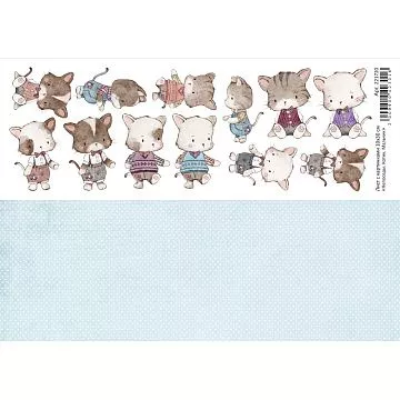 Лист с картинками 10х30 см "Непоседы. Котик. Мальчик" (ScrapMania)