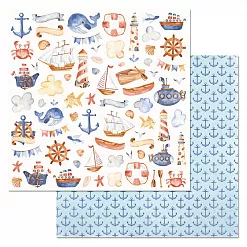 Набор бумаги 30,5х30,5 см "Морячок", 12 листов (ScrapMania)