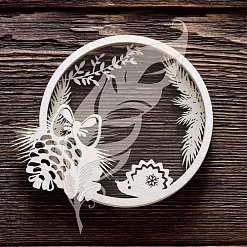 Украшение из чипборда "Шейкер. Ёжик в зимнем лесу" (ArtLines)