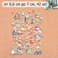 Набор тканевых высечек "СуперБабушка", 42 шт (ScrapMania)