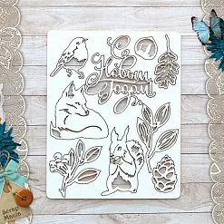 Чипборд "Снежная клюква.  Белочка с лисичкой" (ScrapMania)