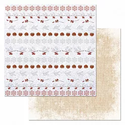 Набор бумаги 30,5х30,5 см "Снежная клюква", 12 листов (ScrapMania)